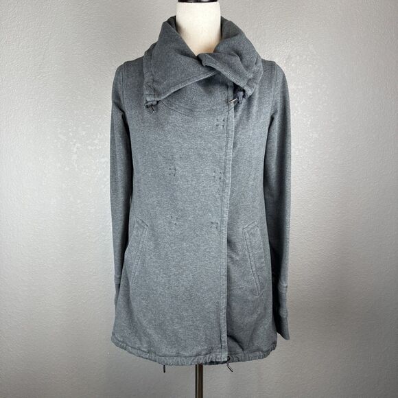 Lululemon Womens Gratitude Wrap Jacket Size 4 Heathered Grey French Terry - Picture 1 of 12